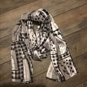Shiny silver and black scarf